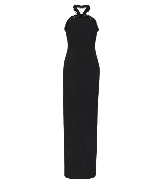 Roland Mouret Embellished crêpe halterneck gown