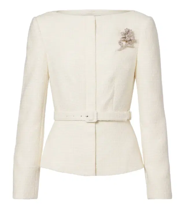 Roland Mouret Belted embellished bouclé jacket