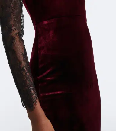 Roland Mouret Lace-trimmed velvet gown | Thumbnail 6