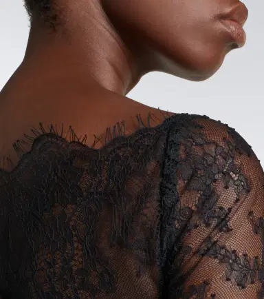 Roland Mouret Lace-trimmed velvet gown | Thumbnail 7