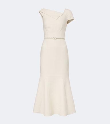 Roland Mouret Belted asymmetric bouclé cocktail dress | Thumbnail 1 Roland Mouret Belted asymmetric bouclé cocktail dress | Thumbnail 1
