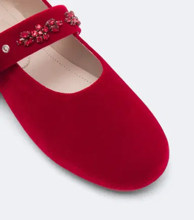 Simone Rocha Embellished velvet Mary Jane flats | Thumbnail 3