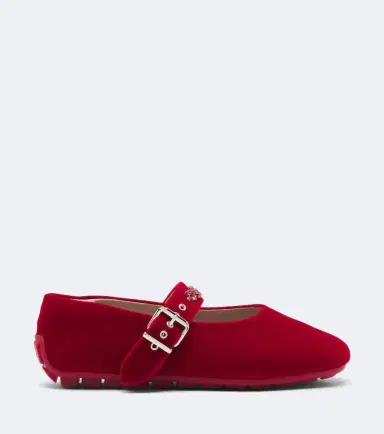 Simone Rocha Embellished velvet Mary Jane flats | Thumbnail 4