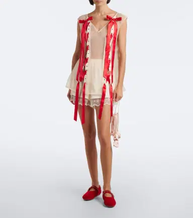 Simone Rocha Embellished velvet Mary Jane flats | Thumbnail 5