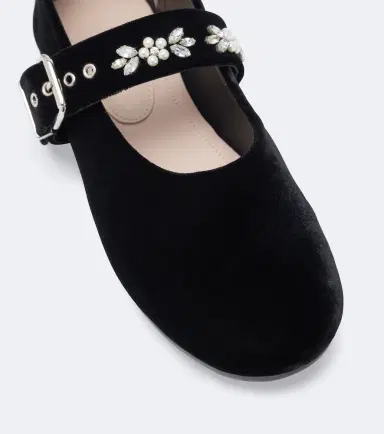 Simone Rocha Embellished velvet Mary Jane flats | Thumbnail 2 Simone Rocha Embellished velvet Mary Jane flats | Thumbnail 2