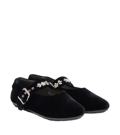 Simone Rocha Embellished velvet Mary Jane flats | Thumbnail 1 Simone Rocha Embellished velvet Mary Jane flats | Thumbnail 1