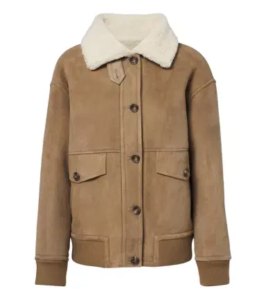 Yves Salomon Teddy-trimmed suede jacket | Thumbnail 1