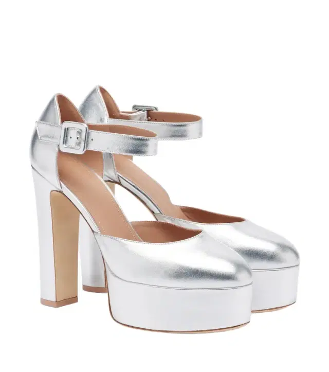 Malone Souliers Leila metallic leather platform pumps