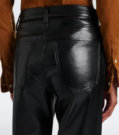 AGOLDE Lana leather-blend straight pants | Thumbnail 4 AGOLDE Lana leather-blend straight pants | Thumbnail 4
