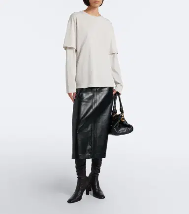 AGOLDE Hikson leather-blend midi skirt | Thumbnail 3 AGOLDE Hikson leather-blend midi skirt | Thumbnail 3