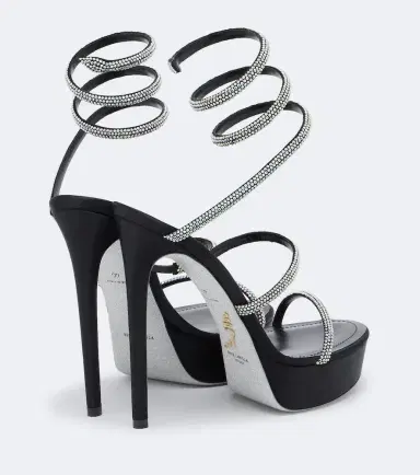 René Caovilla Cleo embellished satin platform sandals | Thumbnail 4