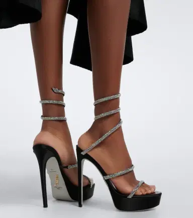 René Caovilla Cleo embellished satin platform sandals | Thumbnail 5