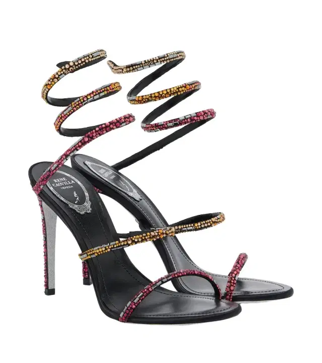 René Caovilla x Swarowski Cleo embellished satin sandals
