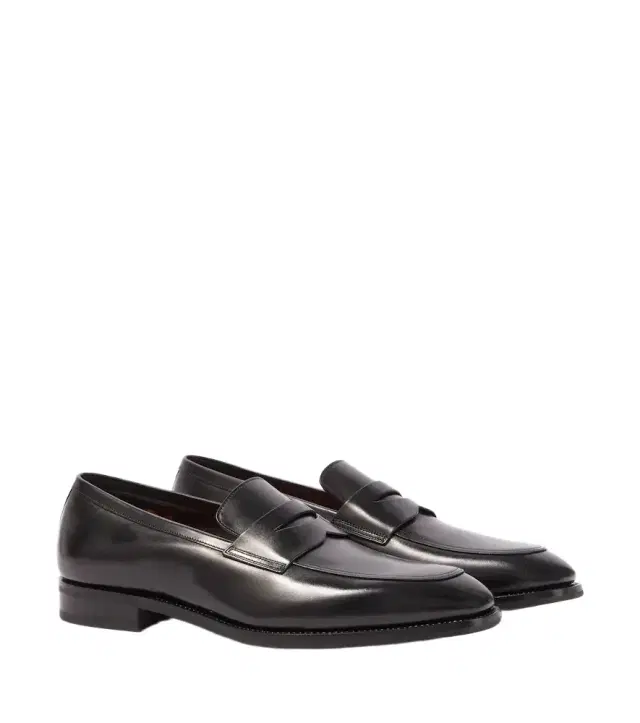 Santoni Leather penny loafers