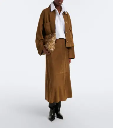 Joseph Helius suede midi skirt | Thumbnail 5