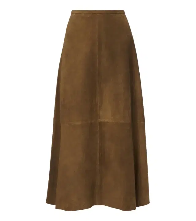 Joseph Helius suede midi skirt
