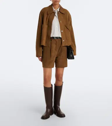 Joseph Suze pleated suede shorts | Thumbnail 3 Joseph Suze pleated suede shorts | Thumbnail 3