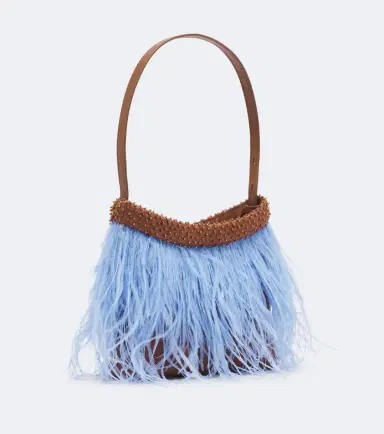 Staud Winslow feather-trimmed shoulder bag | Thumbnail 3