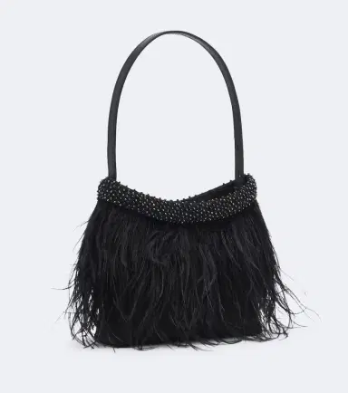Staud Winslow feather-trimmed shoulder bag | Thumbnail 3 Staud Winslow feather-trimmed shoulder bag | Thumbnail 3