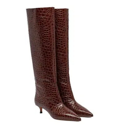 Le Monde Béryl Le Monde Béryl Babouche croc-effect leather knee-high boots | Thumbnail 1 Le Monde Béryl Le Monde Béryl Babouche croc-effect leather knee-high boots | Thumbnail 1