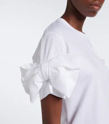 NOIR KEI NINOMIYA Bow-detail cotton jersey T-shirt | Thumbnail 3