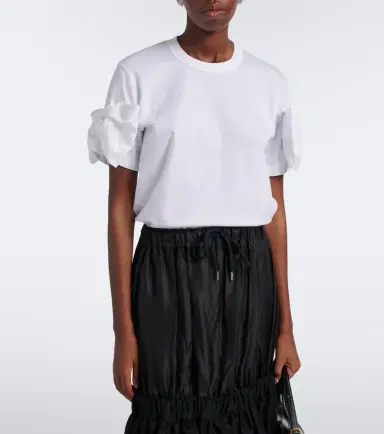 NOIR KEI NINOMIYA Bow-detail cotton jersey T-shirt | Thumbnail 4