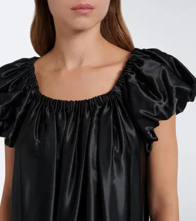NOIR KEI NINOMIYA Pleated tiered satin midi dress | Thumbnail 3