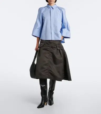 Sacai Striped cotton-blend poplin shirt | Thumbnail 2 Sacai Striped cotton-blend poplin shirt | Thumbnail 2
