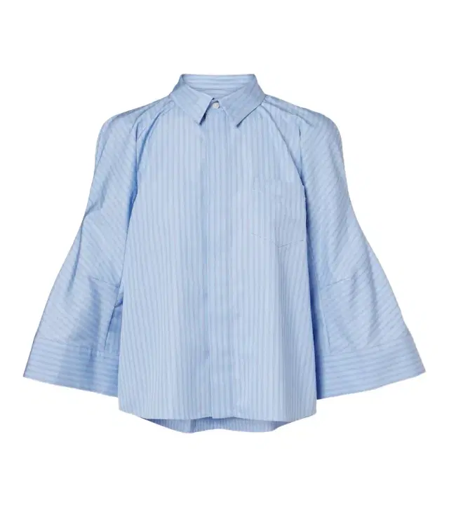 Sacai Striped cotton-blend poplin shirt