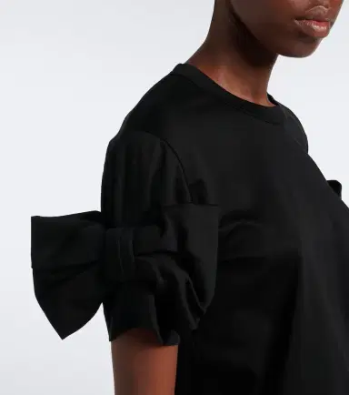 NOIR KEI NINOMIYA Bow-detail cotton jersey T-shirt | Thumbnail 3