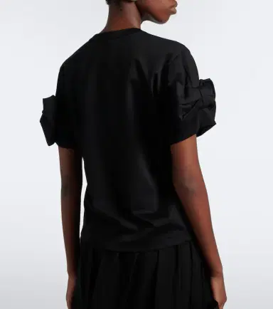 NOIR KEI NINOMIYA Bow-detail cotton jersey T-shirt | Thumbnail 4