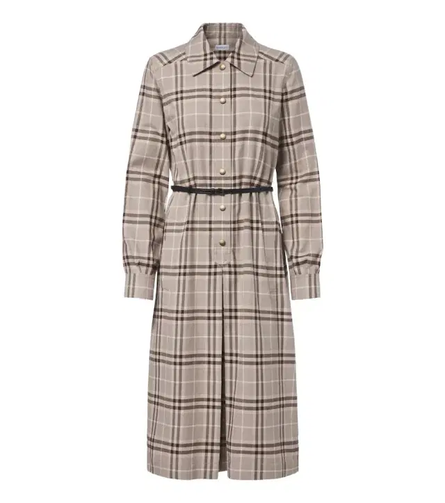 Burberry Check belted cotton shirt dress