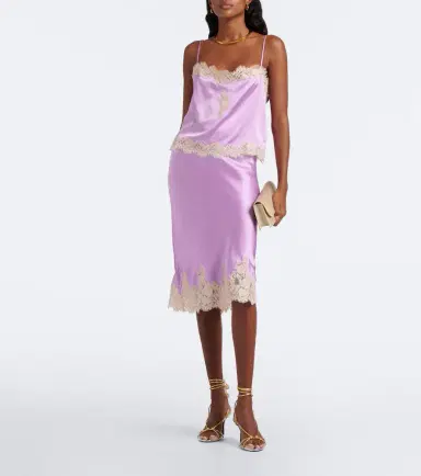 DÔEN Dôen Elowette lace-trimmed silk slip skirt | Thumbnail 5
