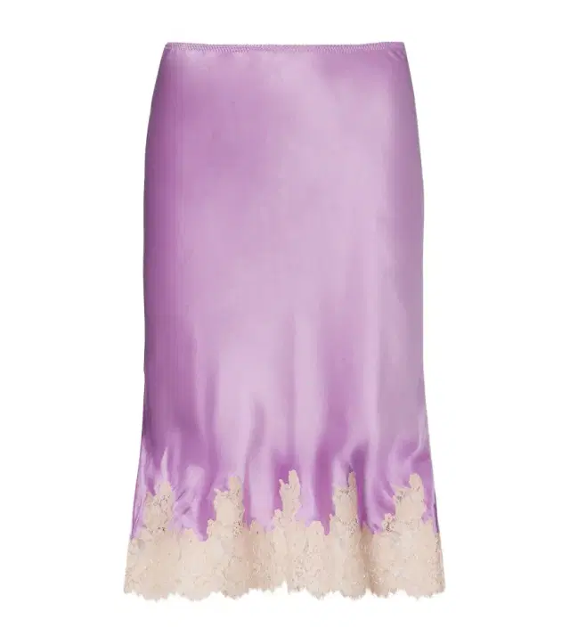DÔEN Dôen Elowette lace-trimmed silk slip skirt