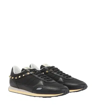 Valentino Garavani Stud Up leather-trimmed sneakers | Thumbnail 1 Valentino Garavani Stud Up leather-trimmed sneakers | Thumbnail 1