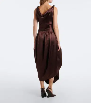 Xu Zhi Asymmetric silk satin midi dress | Thumbnail 4