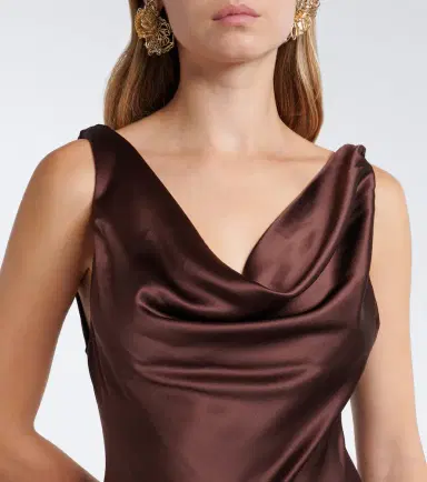 Xu Zhi Asymmetric silk satin midi dress | Thumbnail 6