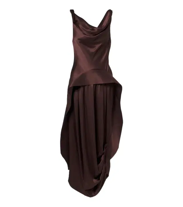 Xu Zhi Asymmetric silk satin midi dress