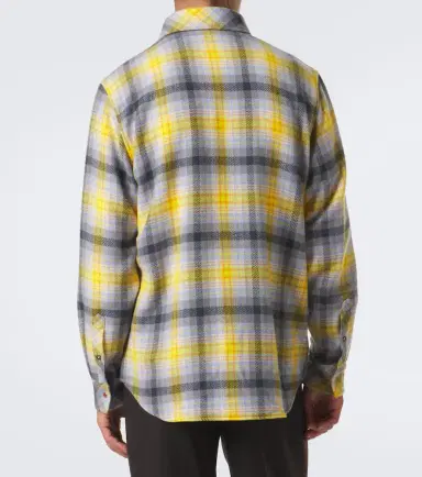 God’s True Cashmere Alchemy plaid cashmere shirt with carnelians | Thumbnail 4