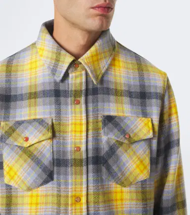 God’s True Cashmere Alchemy plaid cashmere shirt with carnelians | Thumbnail 5