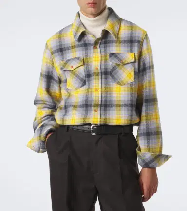 God’s True Cashmere Alchemy plaid cashmere shirt with carnelians | Thumbnail 6