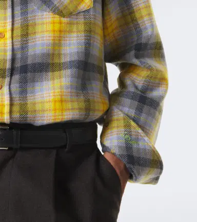 God’s True Cashmere Alchemy plaid cashmere shirt with carnelians | Thumbnail 7