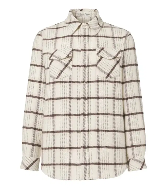 God’s True Cashmere Expedition plaid cashmere shirt with rose quartz