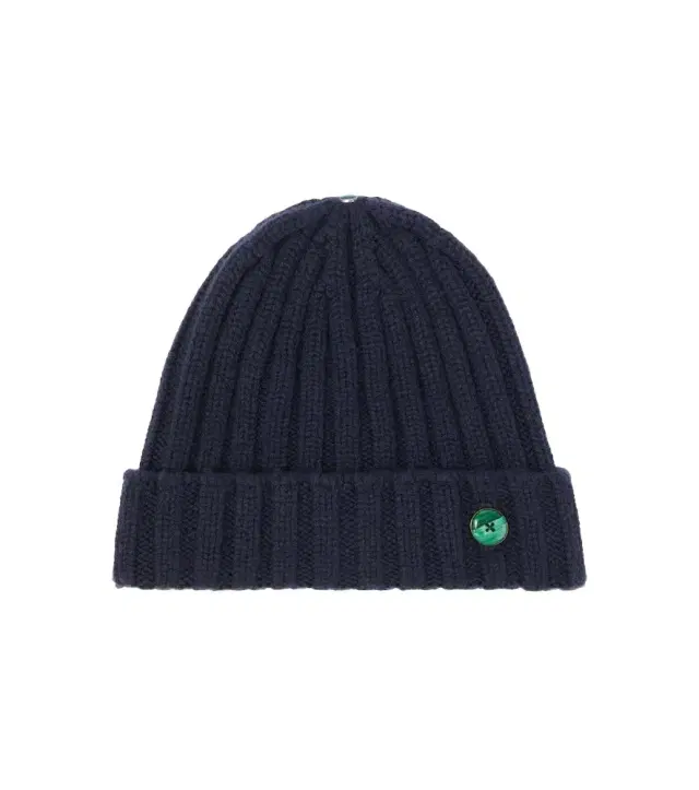 God’s True Cashmere Ribbed-knit cashmere beanie with malachite