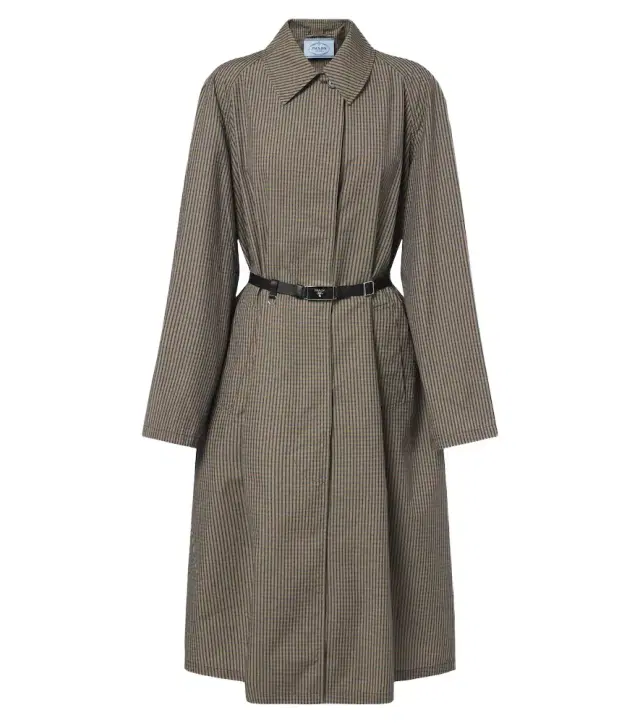Prada Checked technical trench coat