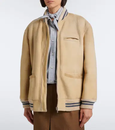 Prada Wool-trimmed shearling bomber jacket | Thumbnail 7