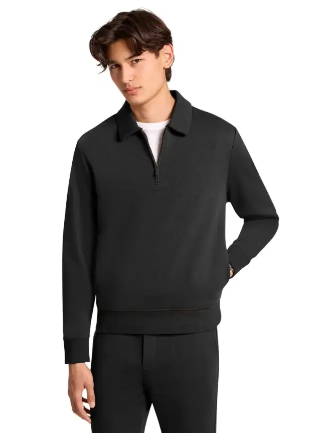 Michael Kors Collection Terry Cotton Blend Polo Sweater in