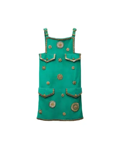 Versace Embroidered Suede Mini Dress | Thumbnail 1