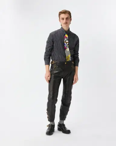 Versace Nappa Biker Pants | Thumbnail 2