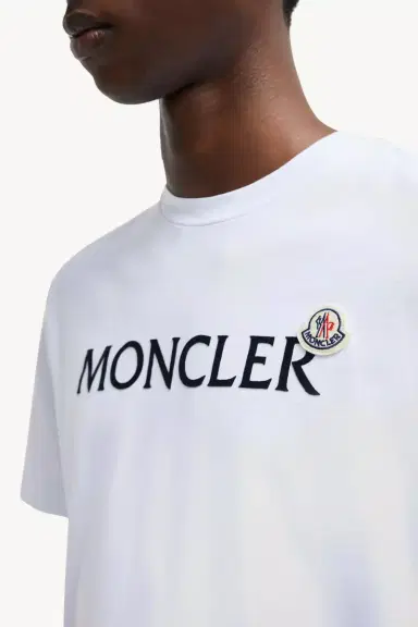 Moncler Flocked Logo Cotton T-shirt | Thumbnail 7 Moncler Flocked Logo Cotton T-shirt | Thumbnail 7